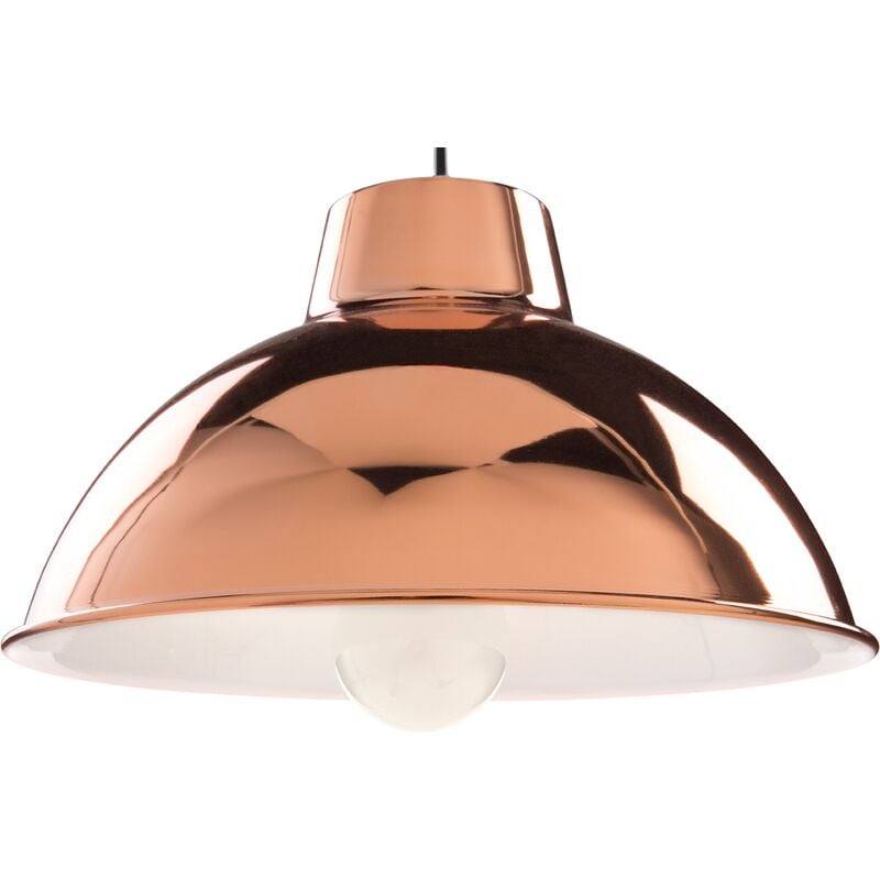 Beliani - Modern Pendant Lamp Ceiling Light Glossy Round Copper Shade Industrial Gallatin