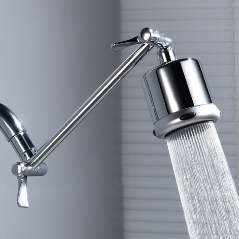 Copper Shower Bathroom Shower Connecting Rod Shower Nozzle Adjustable Extension Rod Top Spray Shower Head Holder Accessories, Shower Arm + Nozzle