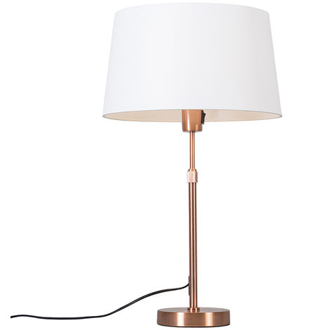 Copper table lamp with shade white 35 cm adjustable - Parte - Copper