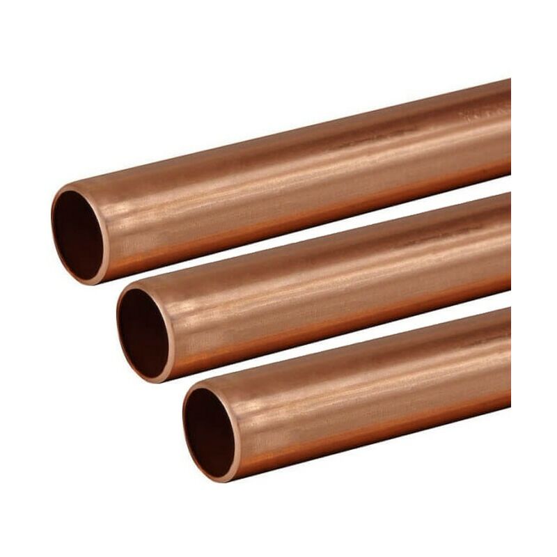 Image of Copper Tube 22mm 3 x 1m Length bs EN1057 R250 British Copper Pipe 3000mm 300cm