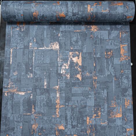 Copper Wallaper Rustic Industrial Effect Non-Woven Vinyl