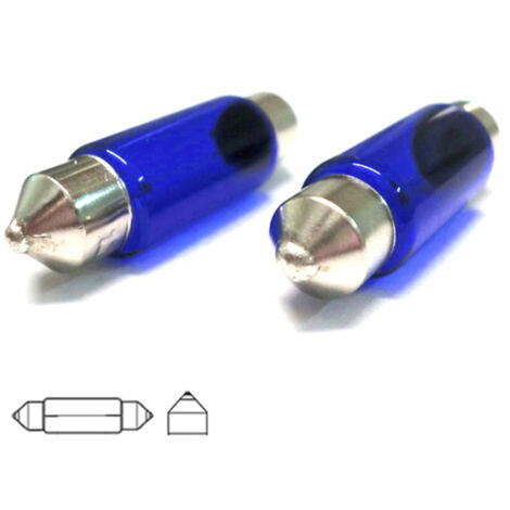 Coppia 2 Lampade Alogena T11 C5W 12V 5W Siluro 36mm SV8.5 Effetto Xenon Bianco Interni Targa