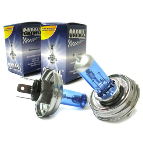 Coppia 2 Lampade H5 H4 P45t 12V 60/55W Effetto Xenon Bianco Compatibile Auto d’Epoca