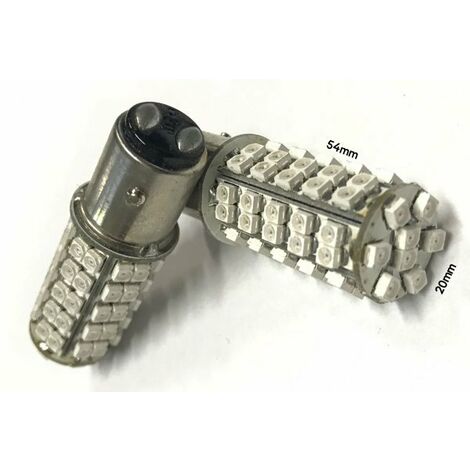 Coppia 2 Lampade Led BAY15D 1157 P21/5W Con 68 Smd 3528 Colore Giallo Arancione 12V 2W