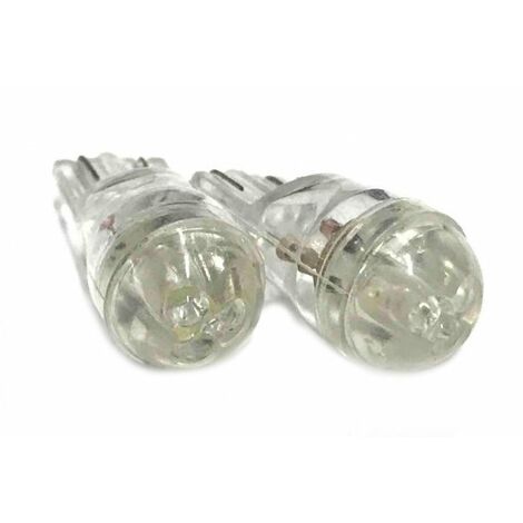 Coppia 2 Lampade Led T10 Con 3 Led F3 Colore Bianco Freddo 6000K 12V 0,2W