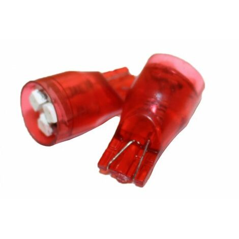 Coppia 2 Lampade Led T10 Con 3 Smd 3528 Colore Rosso Red 12V 0,2W