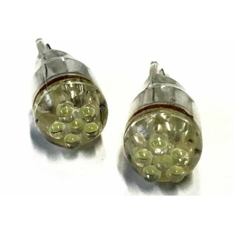 Coppia 2 Lampade Led T10 Con 6 Led F3 Colore Bianco Freddo 6000K 12V 0,2W