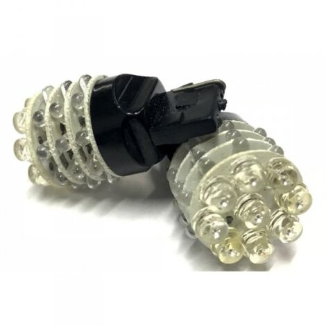 Coppia 2 Lampade Led T20 7440 W21W Con 9 F5 Frontale + 27 F3 Laterale Colore Rosso 12V 2W