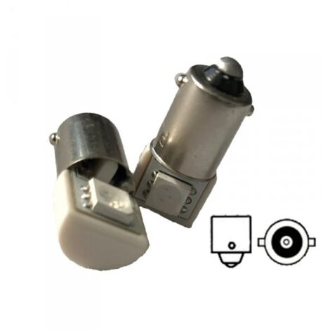 Coppia 2 Lampadine Led BA9S T4W Piedi Dritti Con 1 Smd 5050 Laterale Colore Verde 12V 0,2W
