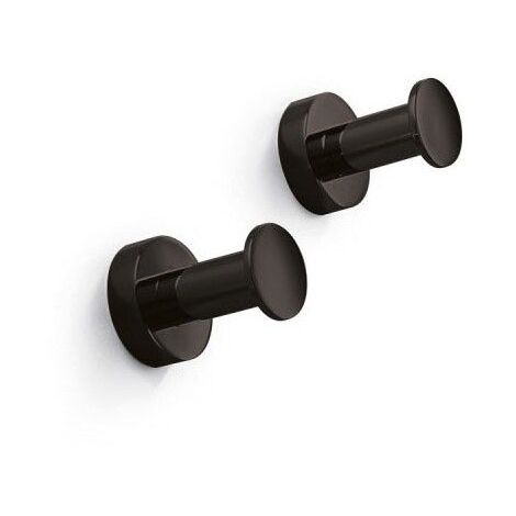 Coppia appendini appendiabiti in ottone verniciato nero 5208.22