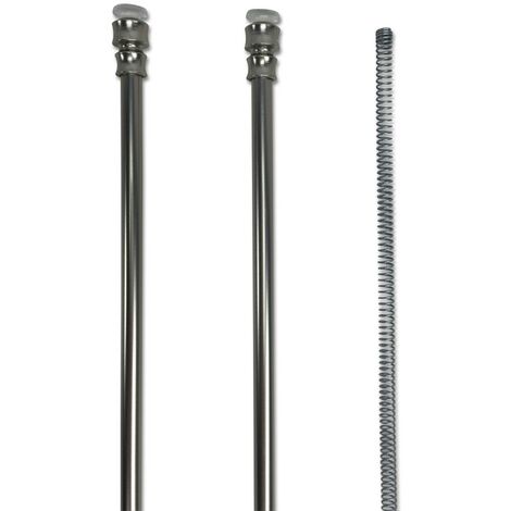 Coppia ASTINE Tex OTTONE NICHELATO A MOLLA pressione REGOLABILI Per tenda a vetro Cm. 40-50