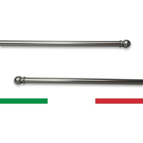 Coppia ASTINE Tex ottone NICHELATO ARGENTATE Regolabili per Tenda a vetro Cm. 30-40