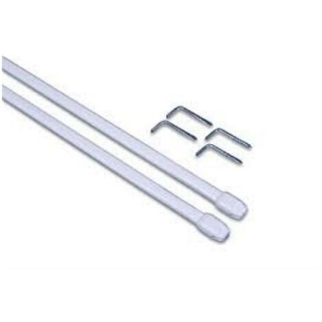Coppia Bacchette Bastoni per tende colore Bianco 40 cm x 11 mm