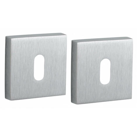 Coppia borchie, rosetta quadrata Modena 50X50 foro per chiave, cromo satinato - FROSIO BORTOLO