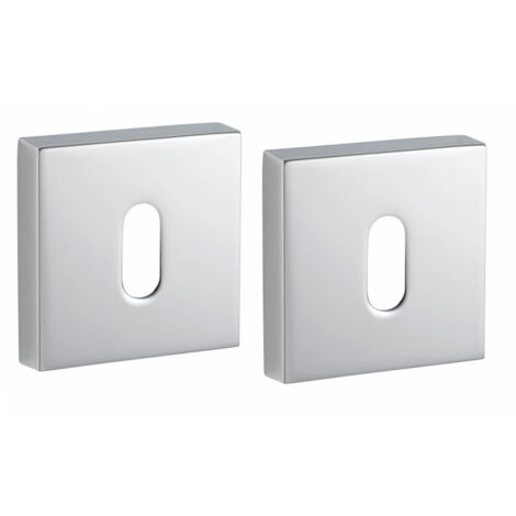 Coppia borchie, rosetta quadrata Monza 50X50 foro per chiave, cromo lucido - FROSIO BORTOLO