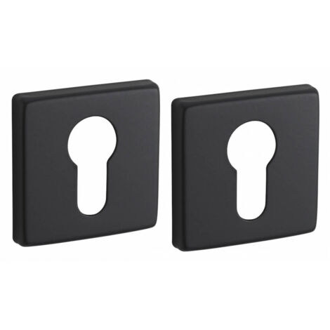 Coppia borchie, rosetta quadrata Monza 50X50 foro per cilindro europeo, cromo lucido - FROSIO BORTOLO