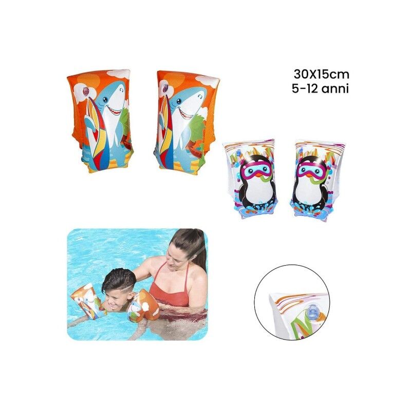 Trade Shop Traesio - Pareja De Apoyabrazos 30X15Cm Aquatic Life Para Niños 5-12 Años 2 Surtido 32102