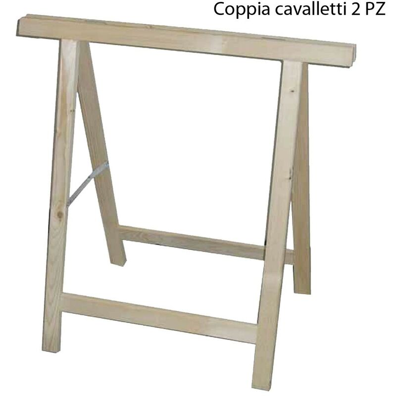 Image of Biondi - Coppia Cavalletti in Legno da Lavoro Pieghevoli Salvaspazio Pittura Fai da Te