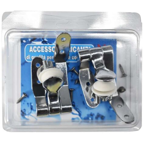 Coppia cerniere cromate compatibili per sedile vaso serie conca ricambio - seba