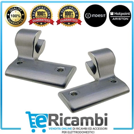 Coppia Cerniere Destra e Sinistra per Cucine Piano Cottura Ariston Indesit, Lunghezza 50 mm Interasse Fori 34 mm, Ricambio Originale PF 750 AS