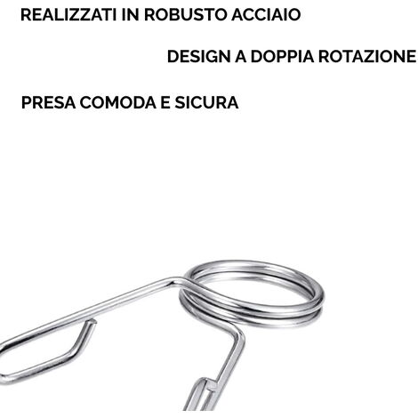 Coppia Clip a Molla 25 mm Collari Morsetti a Molla Serrature per Bilanciere Ferma Pesi Blocca Dischi Chiusure Manubrio