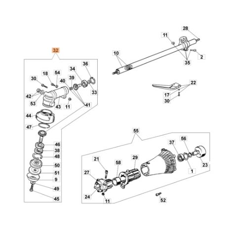 Coppia conica decespugliatore modelli 722S 726D ORIGINALE EMAK 4160012AR