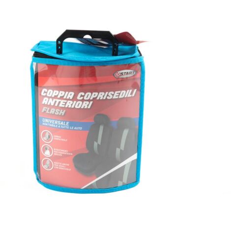 Coppia coprisedili anteriori Flash auto universale airbag nero grigio