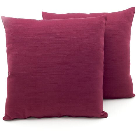 Set di 2 cuscini decorativi cotone rosso crema motivo geometrico