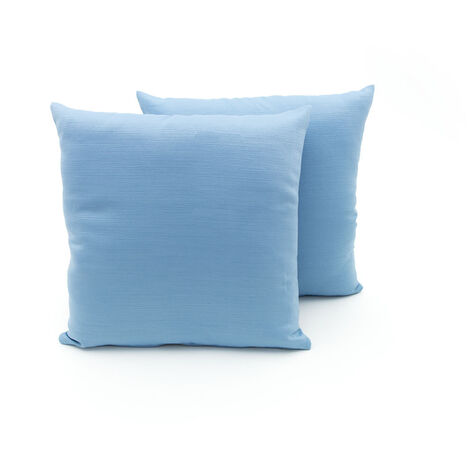 Coppia Cuscini Arredo Imbottiti Tessuto Ottoman In Tinta Unita Colore Azzurro 31, misura40x40coloreAzzurro 31