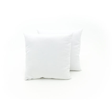 Coppia Cuscini Arredo Imbottiti Tessuto Ottoman In Tinta Unita Colore Bianco 25, misura60x60coloreBianco 25