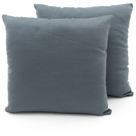 Coppia Cuscini Arredo Imbottiti Tessuto Ottoman In Tinta Unita Colore Grigio 35, misura60x60coloreGrigio 35