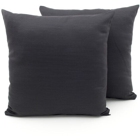 Coppia Cuscini Arredo Imbottiti Tessuto Ottoman In Tinta Unita Colore Grigio 44, misura60x60coloreGrigio 44