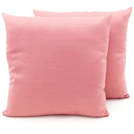 Coppia Cuscini Arredo Imbottiti Tessuto Ottoman In Tinta Unita Rosa Antico 41, misura60x60coloreRosa Antico 41