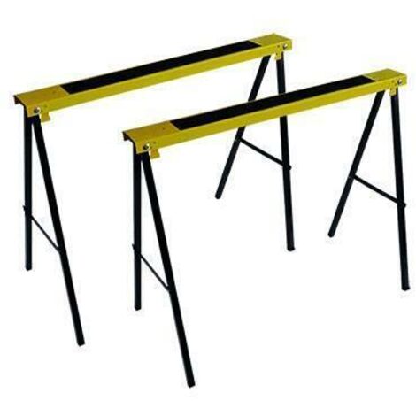 COPPIA DI 2 CAVALLETTI PIEGHEVOLE RICHIUDIBILI ANTISCIVOLO PORTATA KG 100 H 78