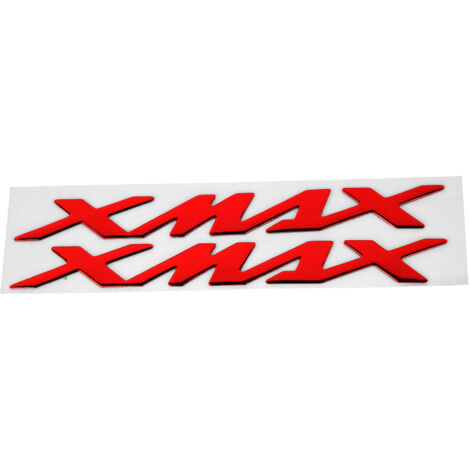 Coppia di adesivi/decalcomanie 3D per emblema moto per XMAX 125 250 400 (rossi)