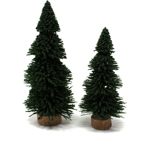 Coppia di Alberi Verde Pino 10/12,5 cm Miniature per Presepe C2002
