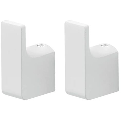 Coppia di appendini a muro bianco opaco Gedy serie Pirenei in acciaio inox