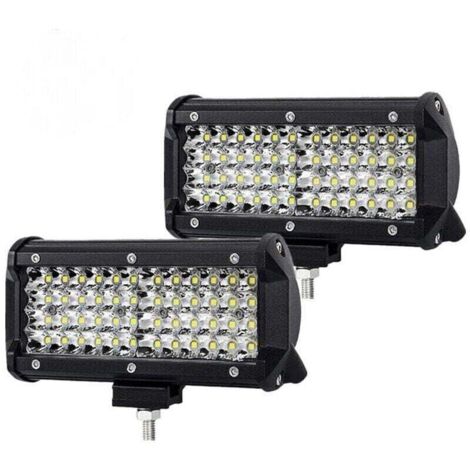 Coppia di fari da lavoro a LED da 7", 144 W, 14400 lm, 6000 K, fari per trattori, striscia LED, fendinebbia 4x4, fari spot 8D a 4 file, proiettore LED per moto, barca/camion