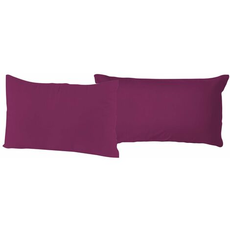 Coppia di Federe 52x82 cm in Cotone Tinta Unita Fucsia