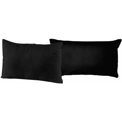 Coppia di Federe 52x82 cm in Cotone Tinta Unita Nero