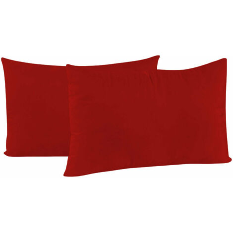 Coppia di Federe 52x82 cm in Microfibra Tinta Unita Rosso
