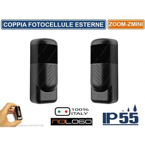 NOLOGO COPPIA DI FOTOCELLULE DA PARETE SINCRONIZZATA MINIATURIZZATA ZOOM-ZMINI - FOTOCELLULA AUTOMAZIONE CANCELLO IP55