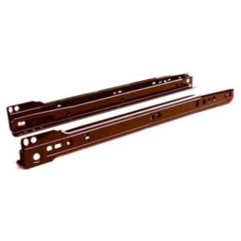 COPPIA DI GIUDE PER CASSETTI A RULLINO IN METALLO AD ESTRAZIONE SEMPLICE 300MM - COLORE MARRONE