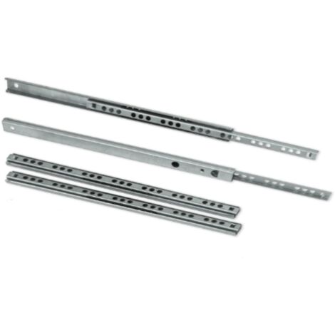 COPPIA DI GIUDE PER CASSETTI IN METALLOA SFERA SCORREVOLE 185MM - COLORE ARGENTO