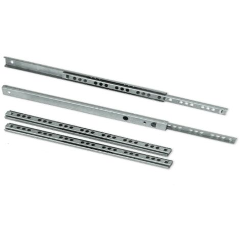 COPPIA DI GIUDE PER CASSETTI IN METALLOA SFERA SCORREVOLE 185MM - COLORE ARGENTO
