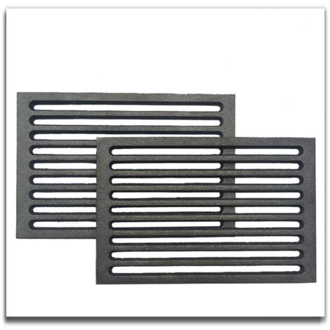 Coppia di griglie in ghisa cm 20x30x1 cm cod.L per camino stufa barbecue