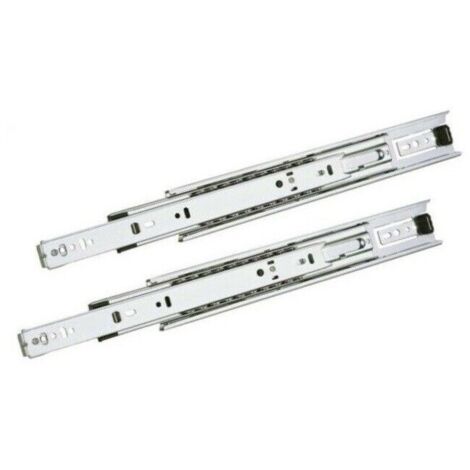 Coppia di guide cassetto estrazione totale cuscinetti ammortizzate varie misure