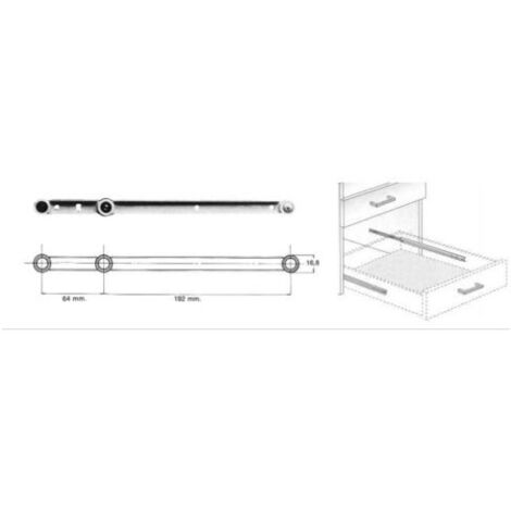 COPPIA DI GUIDE PER CASSETTI A ESTRAZIONE TOTALE CM 27 AVORIO 24420.00