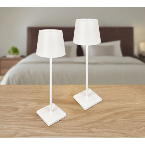 Coppia Di Lampada Da Tavolo LED Set 2 Pezzi Design Moderno Senza Fili Ricaricabile Controllo Touch Selezione Colore Intensità Dimmerabile Altezza Regolabile Con Adattatore Per Bottiglia 3000/4500/600K
