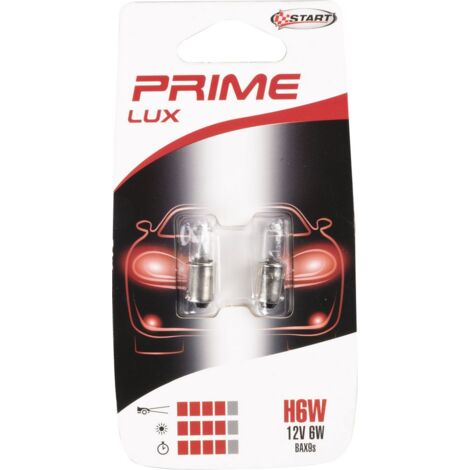 Coppia di lampadine auto alogene in vetro H6W 12V 6W BAX9S